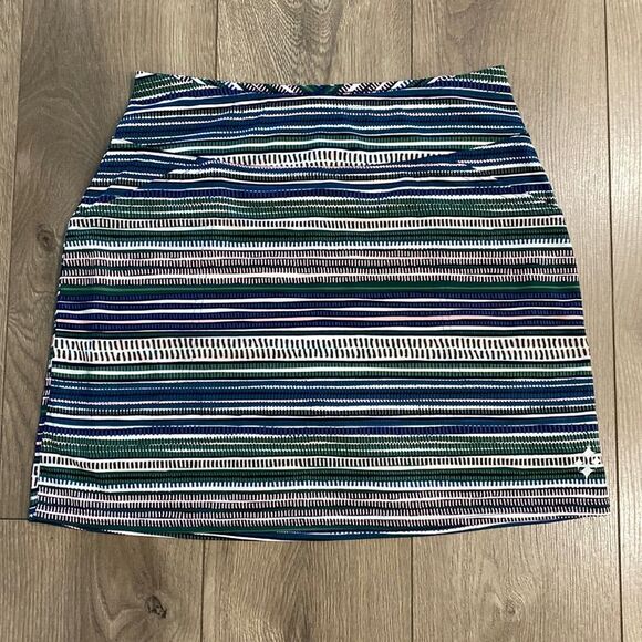 JoFit Aurora‎ Stripe High Waisted Multicolor Golf Skirt Skort Size Small - Picture 1 of 11